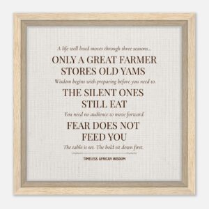 African Wisdom Typography Wall Art | Cultural Proverbs Canvas | 12x12 | Part of 4-Piece African Wisdom Collection