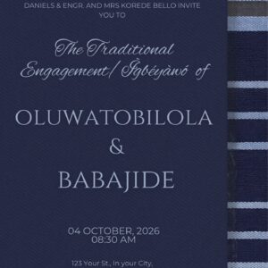 Blue and Grey Elegant Wedding Invitation