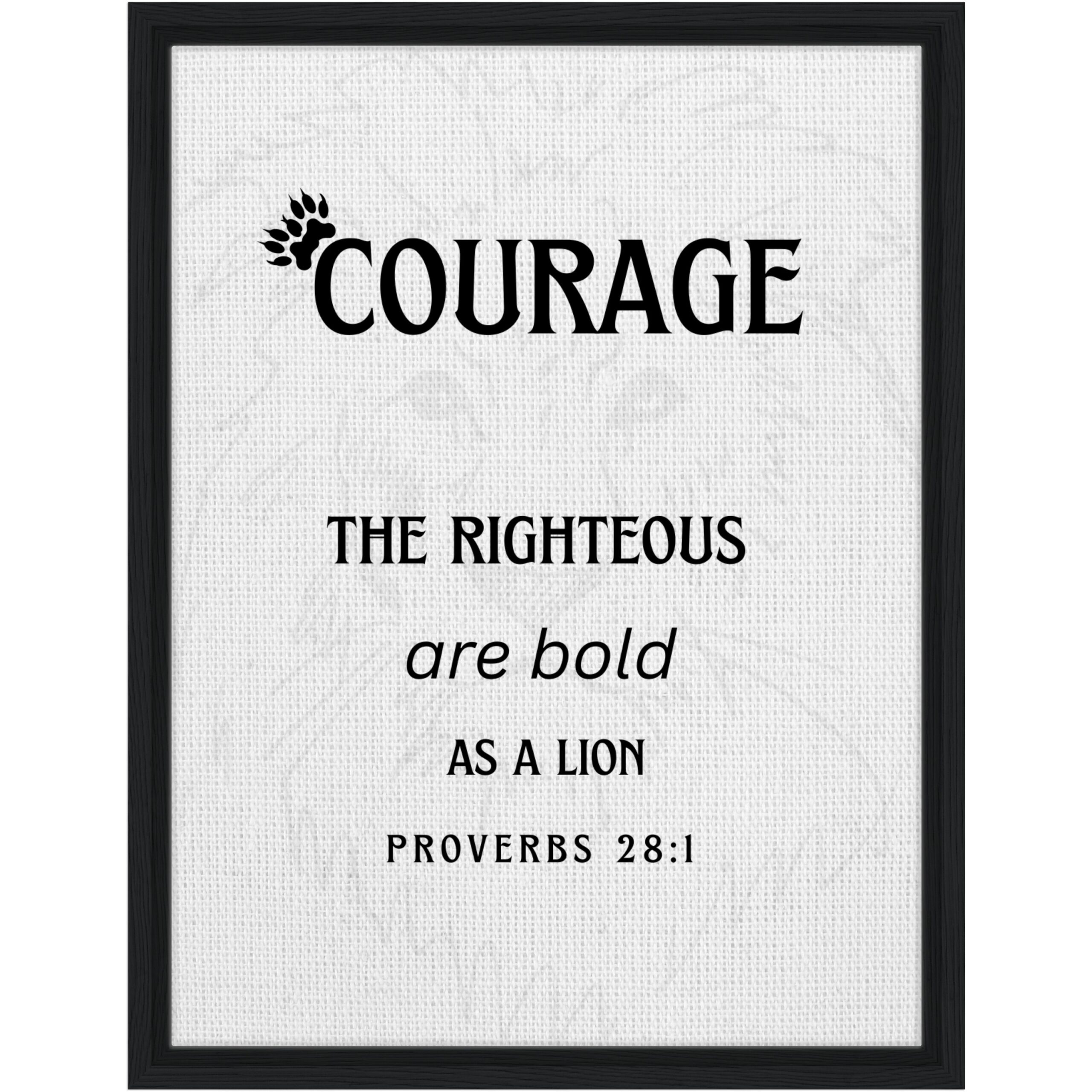 Bold as a Lion Courage Scripture Wall Art | Faith Inspiration Wall Decor | 18 x 24"