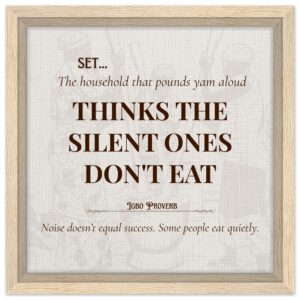 Silent Success African Proverb Wall Art | 12x12 | Part of 4-Piece African Wisdom Collection