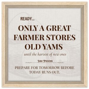 Great Farmer African Proverb Wall Art | 12x12 | Part of 4-Piece African Wisdom Collection