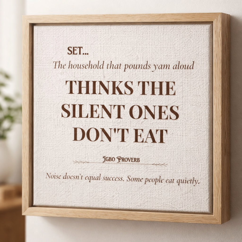 Silent Success African Proverb Wall Art | 12x12 | Part of 4-Piece African Wisdom Collection - Image 2