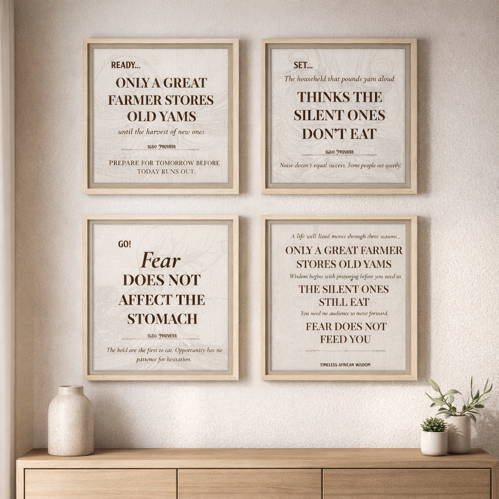 Silent Success African Proverb Wall Art | 12x12 | Part of 4-Piece African Wisdom Collection - Image 3