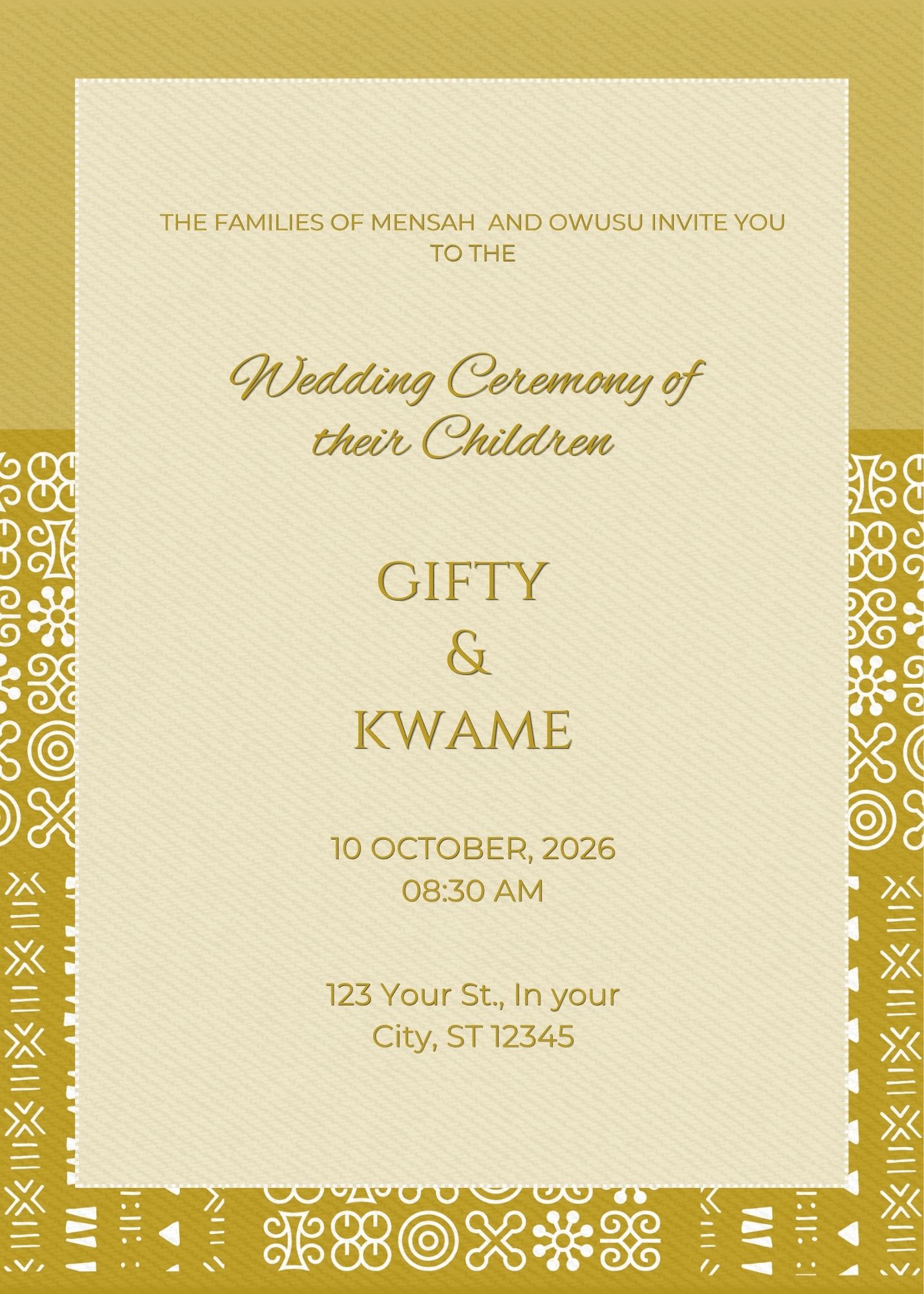 Adinkra Wedding Suite - Ghanaian Wedding Invitation - Image 5