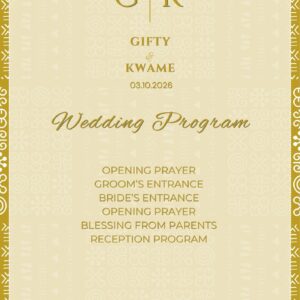 Adinkra Wedding Program