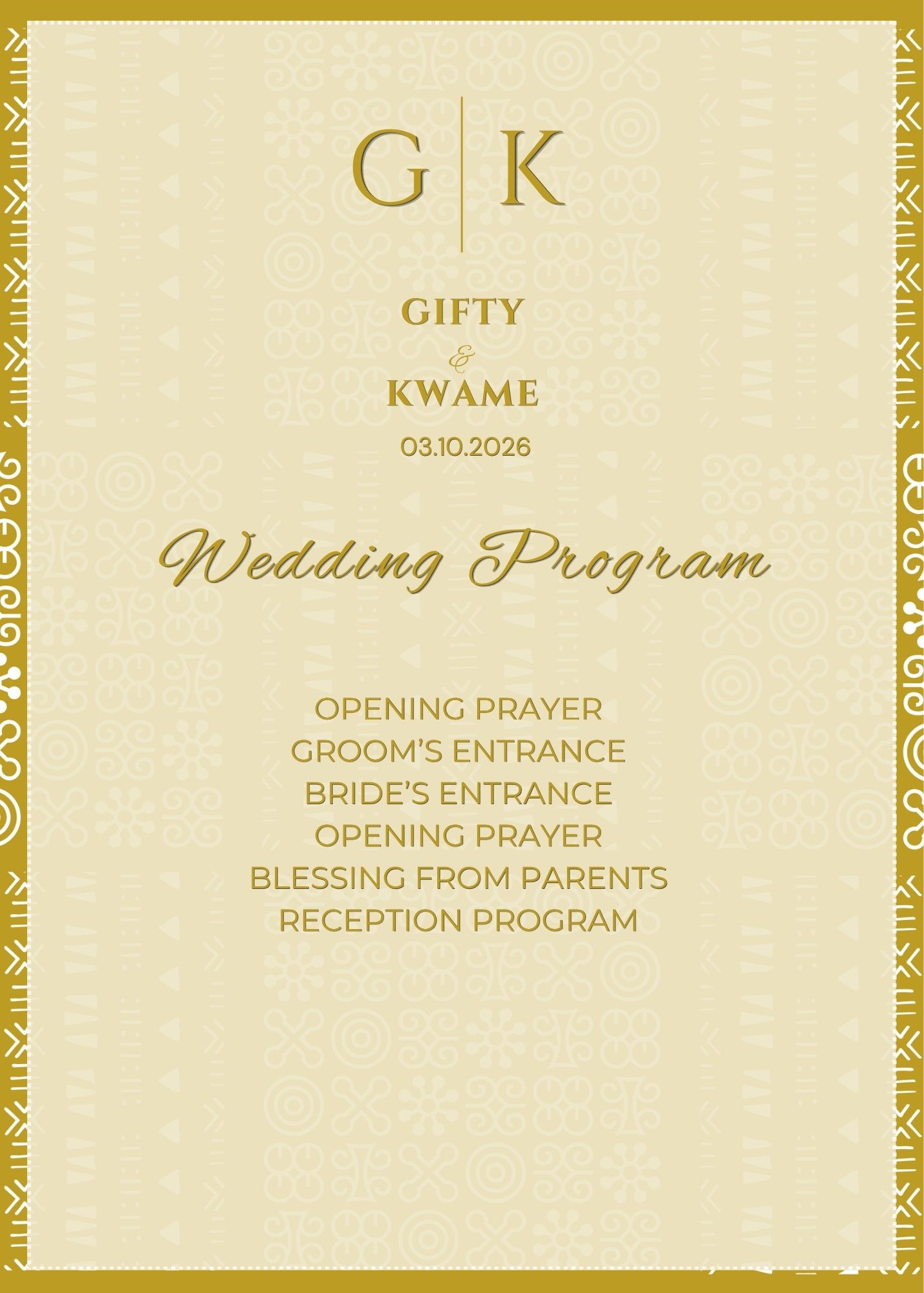 Adinkra Wedding Suite - Ghanaian Wedding Invitation - Image 2