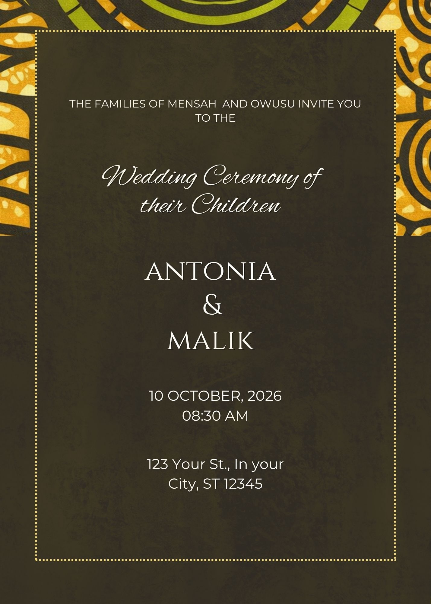 Ankara Wedding Suite – African Wedding Invitations, Traditional Wedding Invite - Image 5