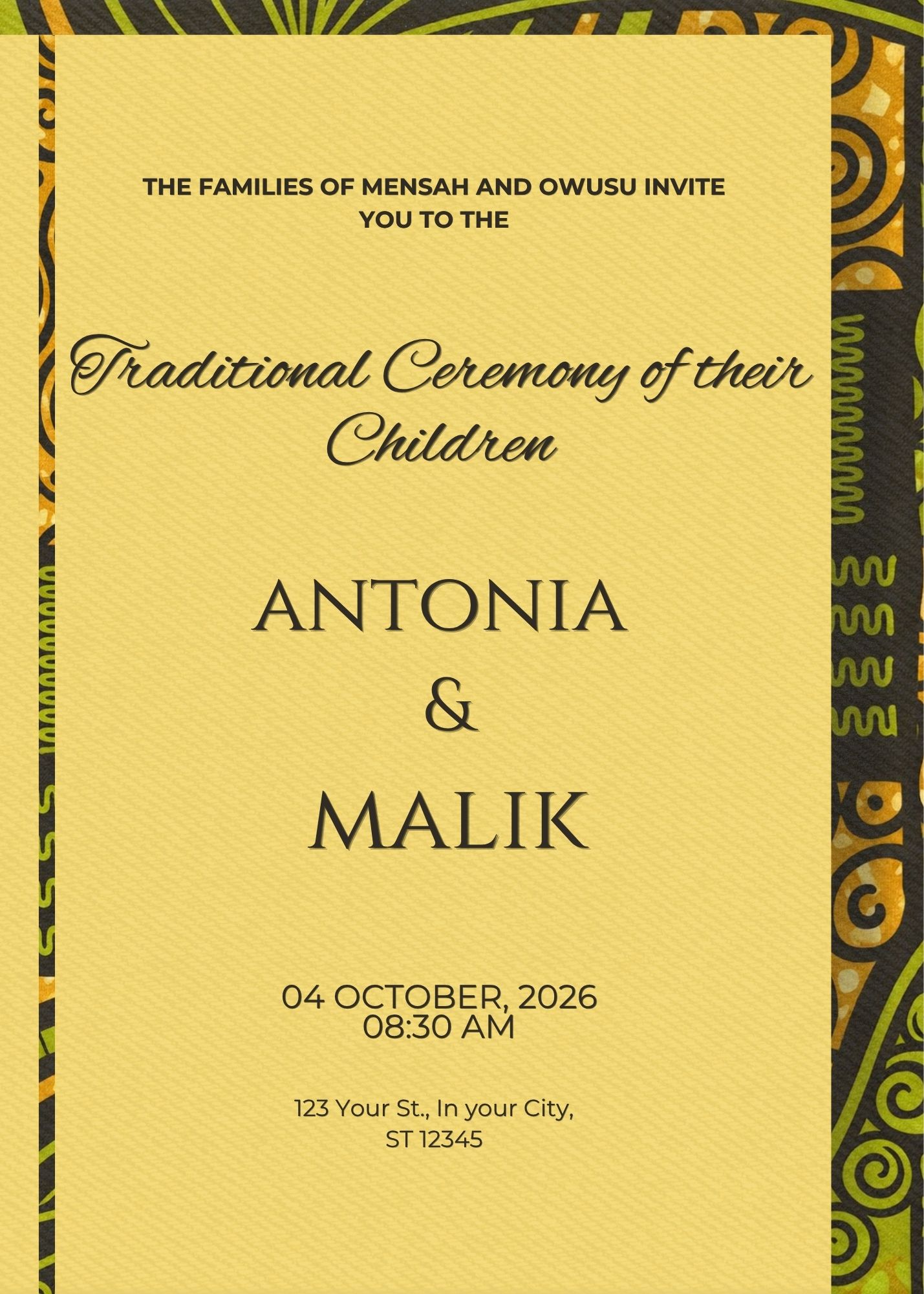 Ankara Wedding Suite – African Wedding Invitations, Traditional Wedding Invite - Image 6