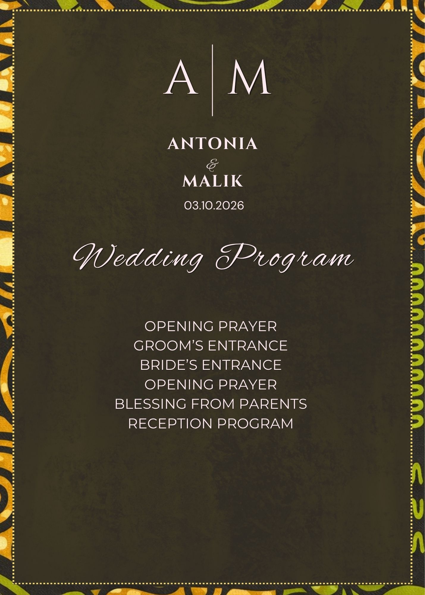 Ankara Wedding Suite – African Wedding Invitations, Traditional Wedding Invite - Image 3