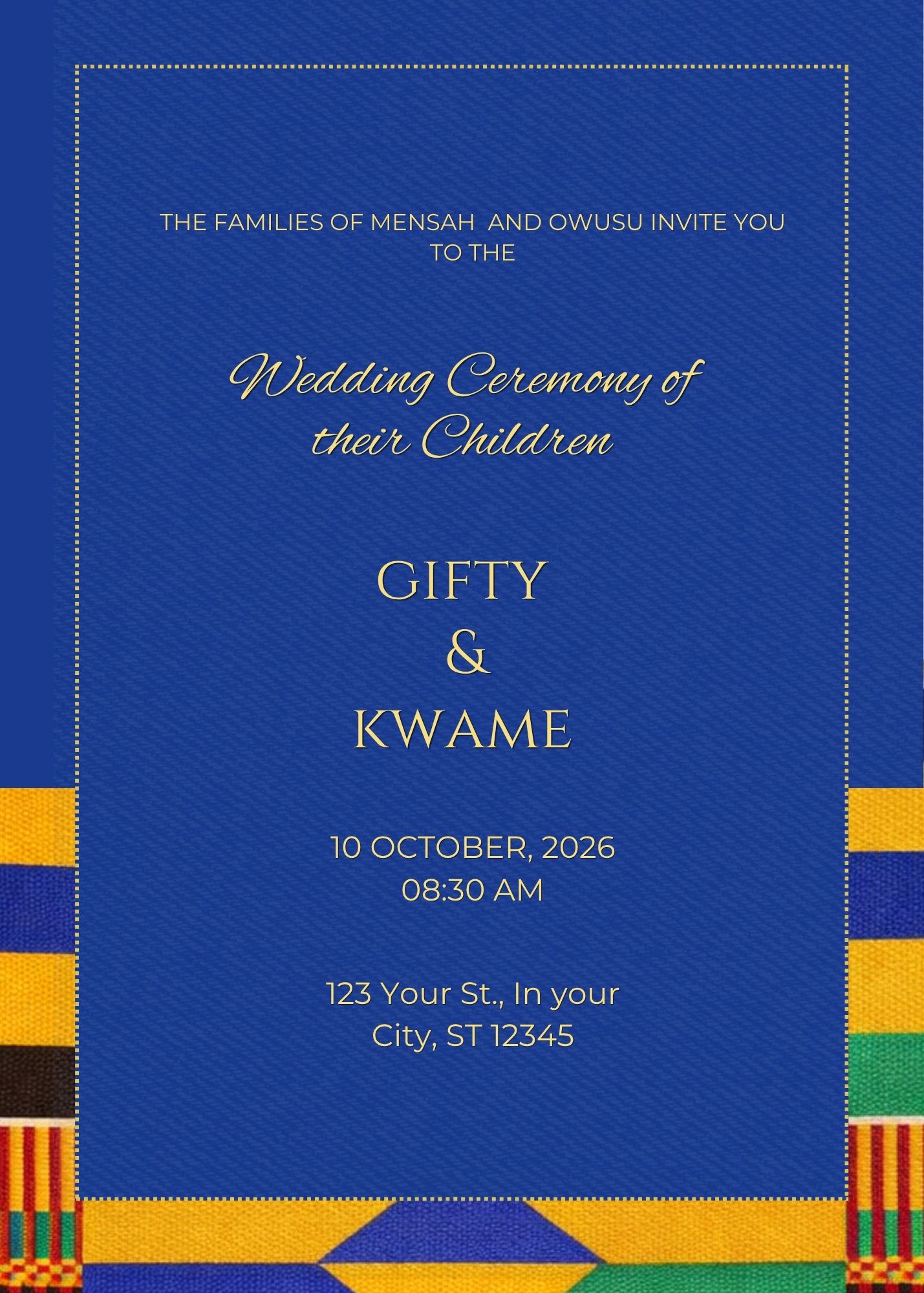 Kente Wedding Suite - Ghana Traditional Wedding Design - Image 3