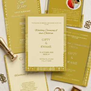 Adinkra Wedding Suite - Ghanaian Wedding Invitation