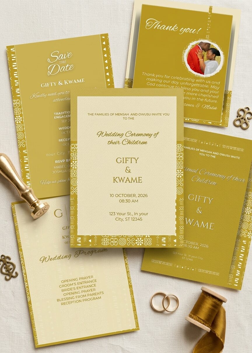 Adinkra Wedding Suite - Ghanaian Wedding Invitation