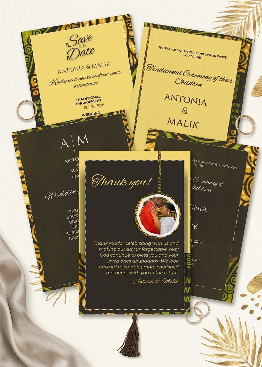Ankara Wedding Suite – African Wedding Invitations, Traditional Wedding Invite