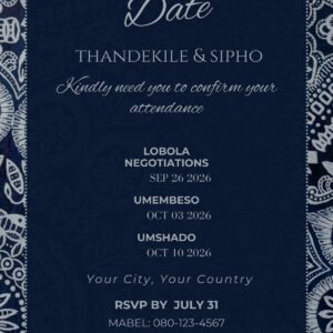 shweshwe RSVP (4 x 6 in)